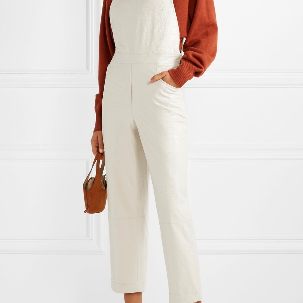 Nanushka vegan leather overalls jumpsuit PRISTINE!